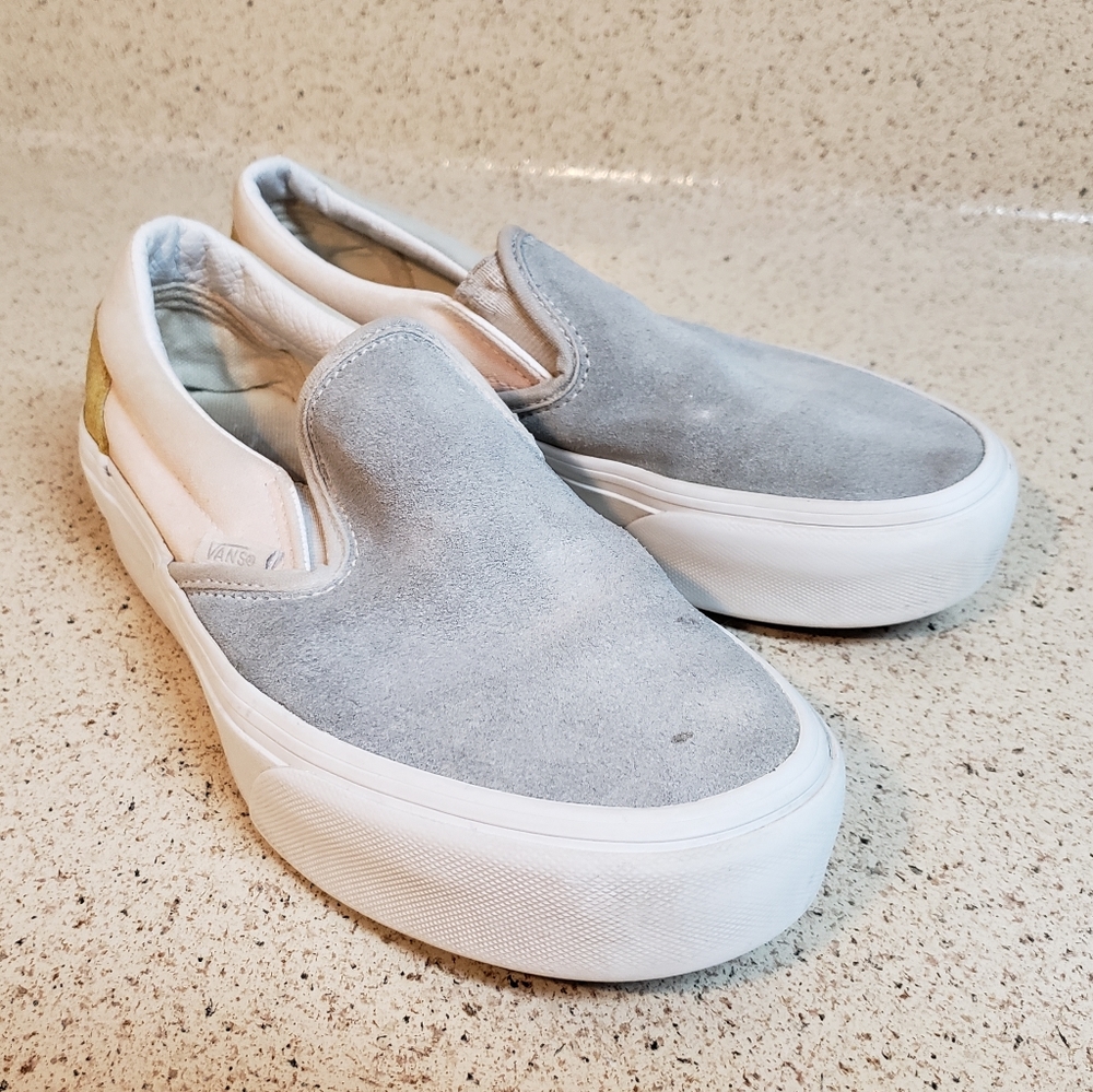 Vans Pig Suede Slip-Ons, Blue Pink Yellow, US Men 4.5, US Men 6.0